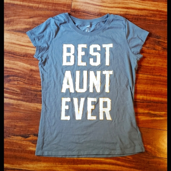 BEST AUNT EVER gray t-shirt large 12-14 - Picture 1 of 3